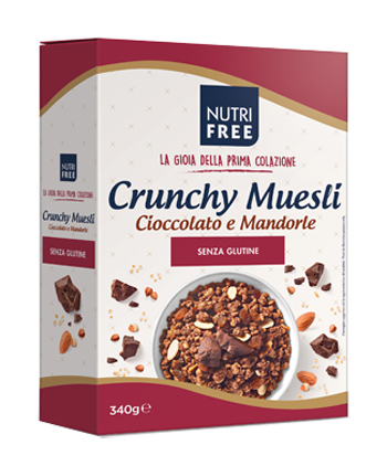 NUTRIFREE CRUNCHY MIX CIOCCOLATO E MANDORLE 340 G - Farmacia-flash.it