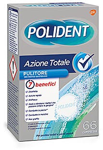 POLIDENT AZIONE TOTALE 66 COMPRESSE PULITORE PER PROTESI QUOTIDIANO - Farmacia-flash.it