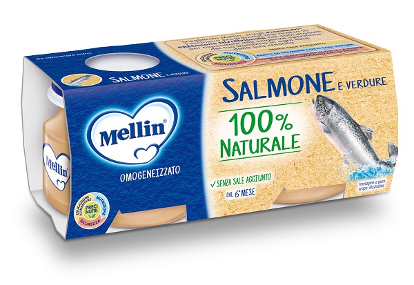 MELLIN OMOGENEIZZATO DI SALMONE E VERDURE 4 X 80 G - Farmacia-flash.it