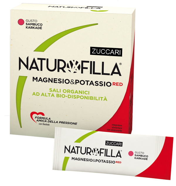 NATUROFILLA MAGNESIO & POTASSIO RED GUSTO SAMBUCO-KARKADE' 14 STICK PACK - Farmacia-flash.it