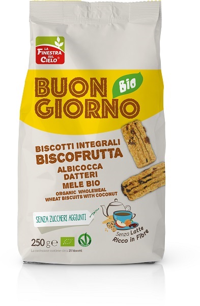 BUONGIORNOBIO BISCOFRUTTA INTEGRALI BIO 250 G - Farmacia-flash.it