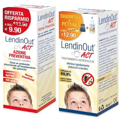 LENDINOUT ACT KIT ANTIPIDOCCHI SHAMPOO 150 ML + PETTINE + SPRAY AZIONE PREVENTIVA 100 ML - Farmacia-flash.it