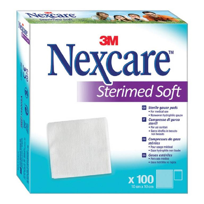 GARZA COMPRESSA STERIMED SOFT IN TESSUTO NON TESSUTO STERILE 10X10CM 100 PEZZI MULTILINGUAL - Farmacia-flash.it