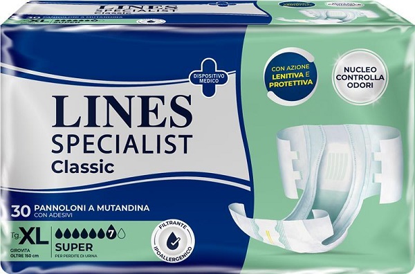 PANNOLONE A MUTANDA LINES SPECIALIST CLASSIC SUPER PM XL 30 PEZZI - Farmacia-flash.it
