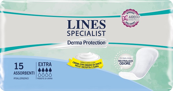 LINES SPECIALIST DERM PANNOLONE SAGOMATO EXTRA 15 PEZZI - Farmacia-flash.it