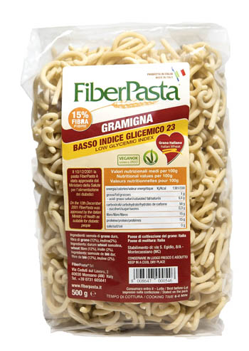 FIBERPASTA GRAMIGNA BASSO INDICE GLICEMICO 500 G - Farmacia-flash.it
