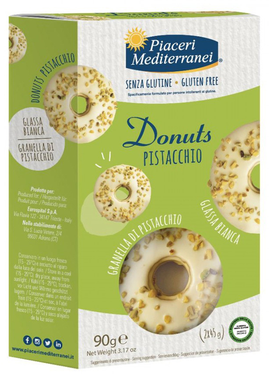 PIACERI MEDITERRANEI DONUTS PISTACCHIO 90 G - Farmacia-flash.it