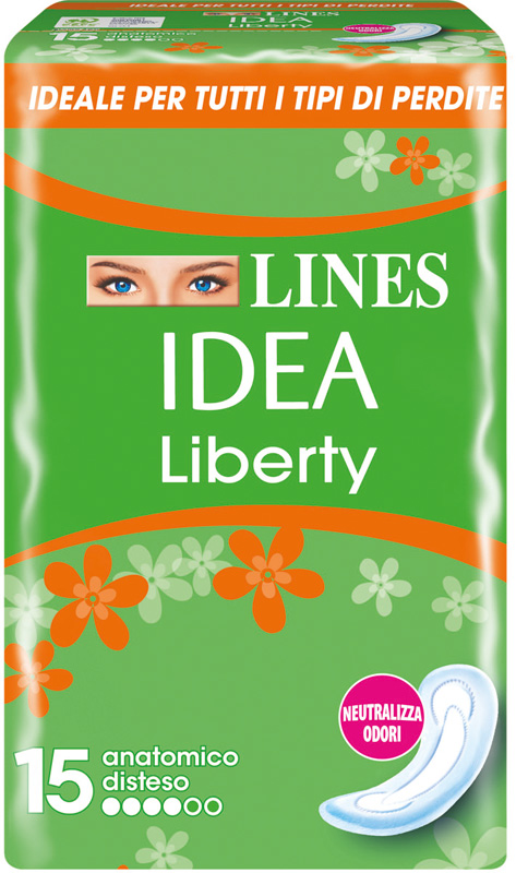 LINES IDEA ASSORBENTE LIBERTY ANATOMICO 15 PEZZI - Farmacia-flash.it
