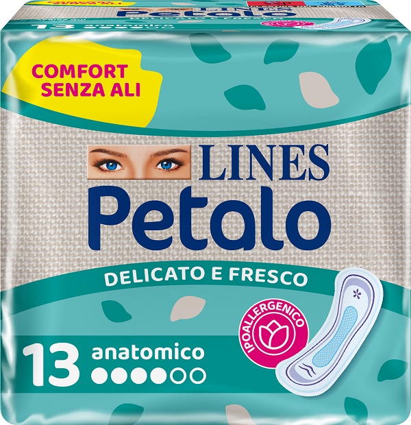LINES PETALO BLU ASSORBENTE ANATOMICO 13 PEZZI - Farmacia-flash.it