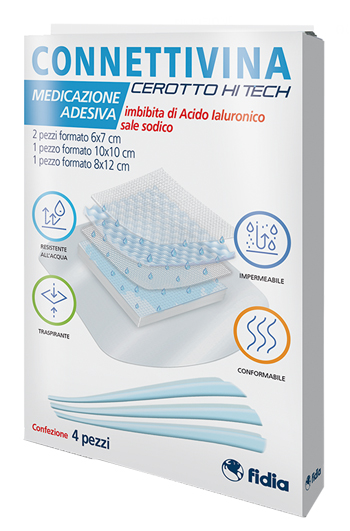 CEROTTO CONNETTIVINA HITECH 4 MISURE MISTE 2 PEZZI 6 X 7 CM + 1 PEZZO 10 X 10 CM + 1 PEZZO 8 X 12 CM - Farmacia-flash.it