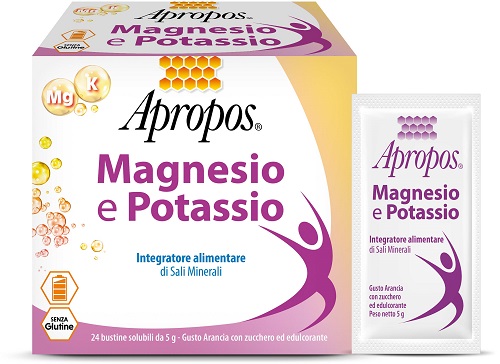 APROPOS MAGNESIO POTASSIO 24 BUSTINE DA 5 G GUSTO ARANCIA - Farmacia-flash.it