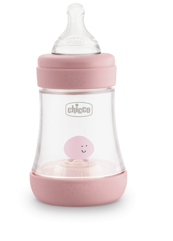 CHICCO BIBERON PERFECT 5 GIRL 150 ML IN SILICONE 1 FORO - Farmacia-flash.it
