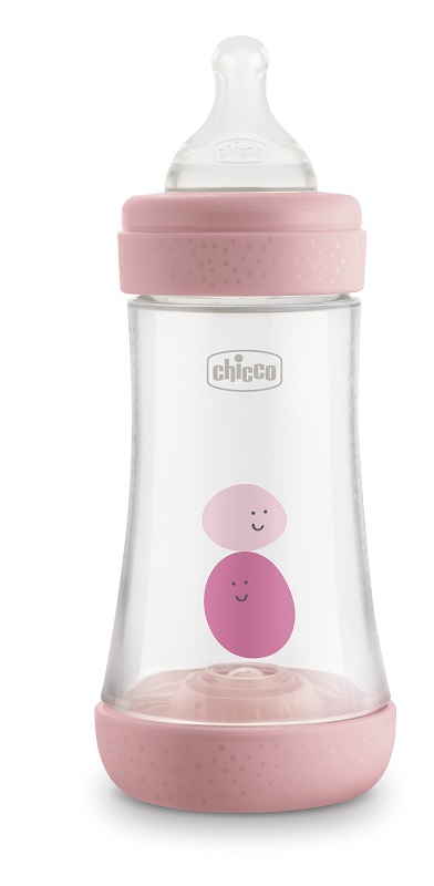 CHICCO BIBERON PERFECT 5 GIRL 240 ML IN SILICONE 2 FORI - Farmacia-flash.it