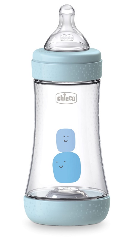 CHICCO BIBERON PERFECT 5 BOY 240 ML IN SILICONE 2 FORI - Farmacia-flash.it