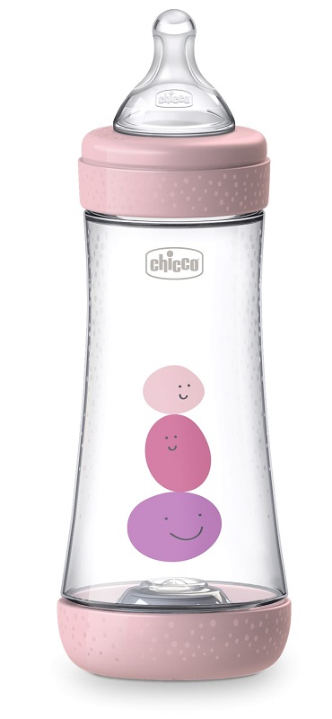 CHICCO BIBERON PERFECT 5 GIRL 300 ML IN SILICONE 3 FORI - Farmacia-flash.it