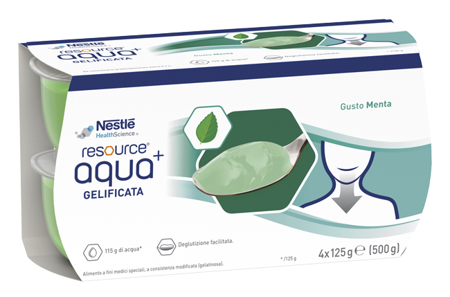 RESOURCE AQUA ACQUA GELIFICATA+MINT CUP 6 4X125 G - Farmacia-flash.it