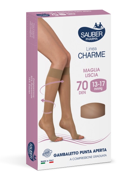 SAUBER GAMBALETTO OPEN TOE 70 DENARI MAGLIA LISCIA MEDIO TAGLIA 4 - Farmacia-flash.it