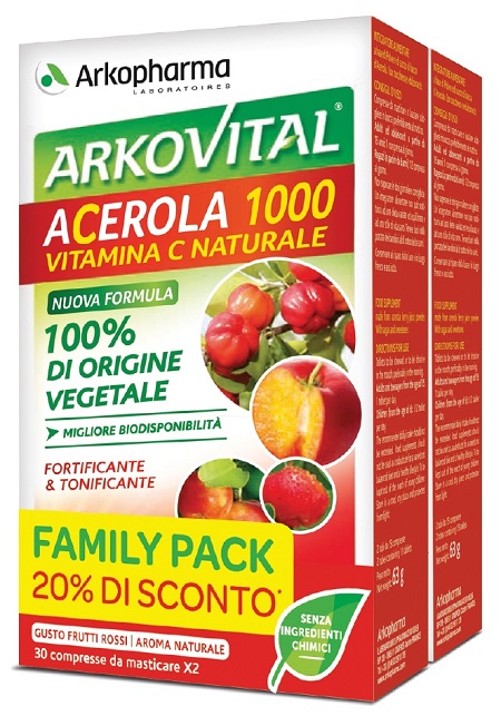 ARKOVITAL ACEROLA 1000 PACK FAMILY 60 COMPRESSE - Farmacia-flash.it