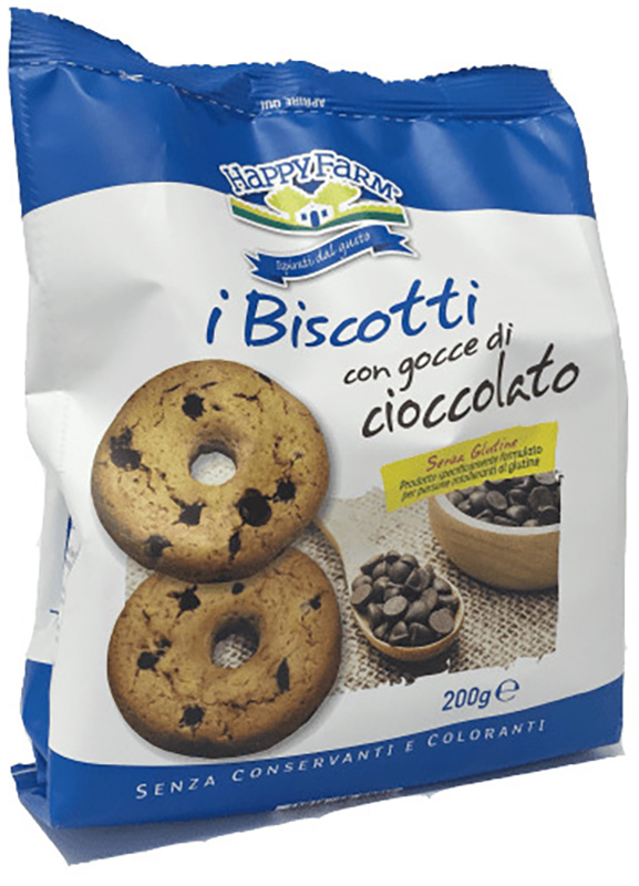HAPPY FARM BISCOTTI GOCCE CIOCCOLATO 200 G - Farmacia-flash.it