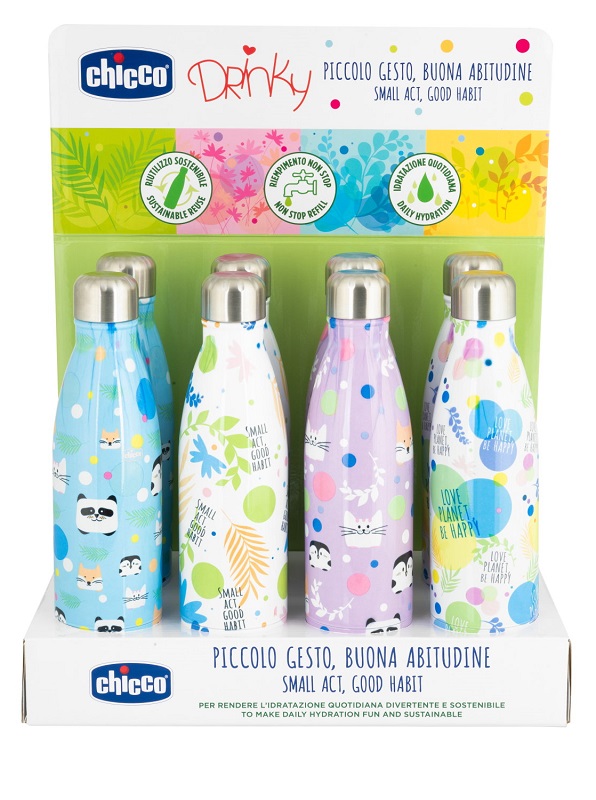CHICCO BOTTIGLIA INOX DA 500 ML DISPLAY BOX - Farmacia-flash.it
