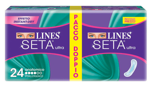 LINES SETA ULTRA ASSORBENTE ANATOMICO 24 PEZZI - Farmacia-flash.it
