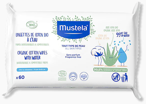 MUSTELA SALVIETTE ACQUA COT BIO 60 PEZZI - Farmacia-flash.it