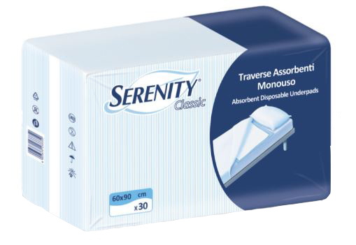 TRAVERSA SALVAMATERASSO PER INCONTINENZA SERENITY RELAX 60X90 CM 30 PEZZI - Farmacia-flash.it