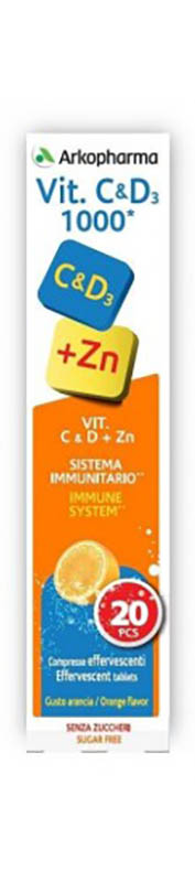 VITAMINE VIT C&D+ZN 20 COMPRESSE EFFERVESCENTI - Farmacia-flash.it