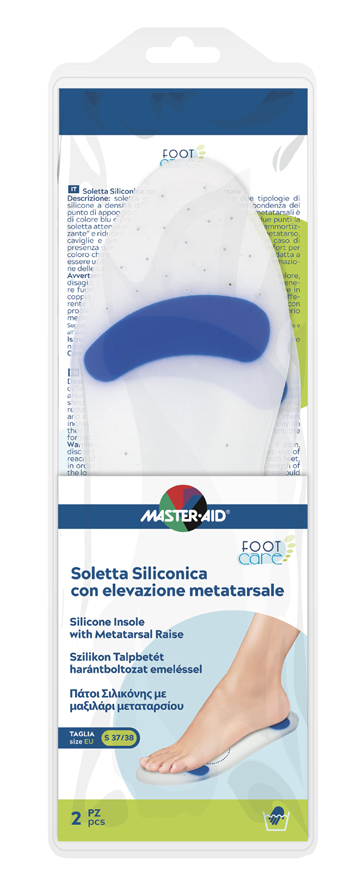 MASTER-AID FOOT CARE SOLETTA SILICONICA SMALL 37-38 EU ELEV METATARSO - Farmacia-flash.it