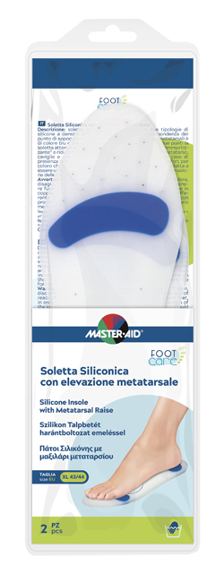 MASTER-AID FOOT CARE SOLETTA SILICONICA XL 43-44 EU ELEV METATARSO - Farmacia-flash.it