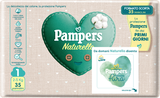 PANNOLINI PAMPERS NATURELLO NEWBORN 35 PEZZI - Farmacia-flash.it