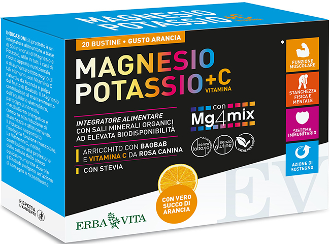 MAGNESIO E POTASSIO +VIT C ARANCIA 20 BUSTINE - Farmacia-flash.it