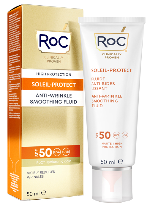 ROC FLUIDO SOLARE VISO SPF 50+ ANTI-RUGHE LEVIGANTE  50 ML - Farmacia-flash.it