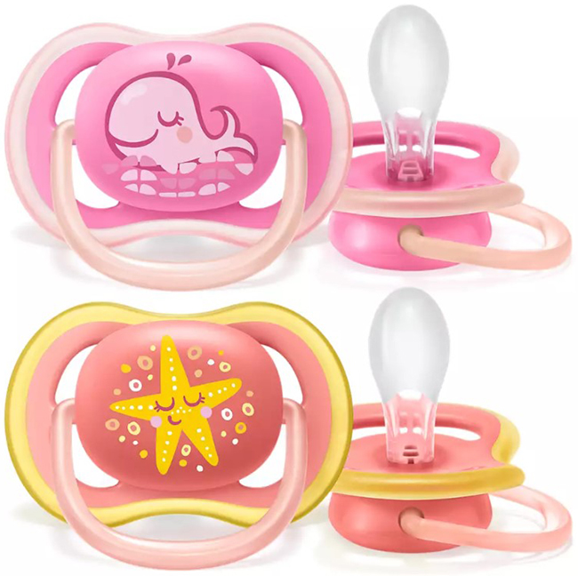 AVENT ULTRA AIR SUCCHIETTO BALENA/STELLA FEMMINA 6-18 MESI 2 PEZZI - Farmacia-flash.it