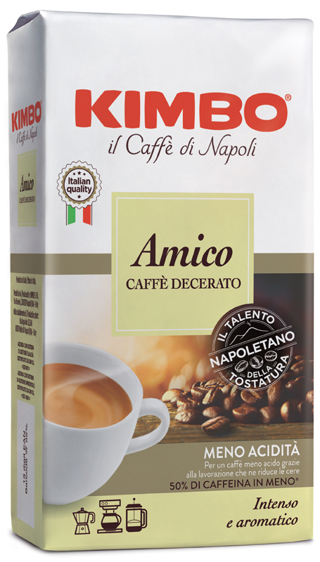 KIMBO AMICO CAFFE' TORREFATTO DECERATO E MACERATO 225 G - Farmacia-flash.it