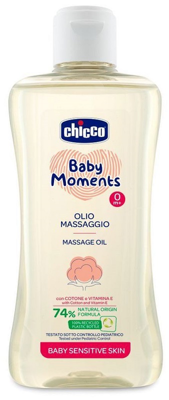 CHICCO BABY MOMENTS OLIO MASSAGGIO SENSITIVE 200 ML - Farmacia-flash.it