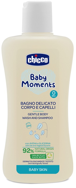 CHICCO BABY MOMENTS BAGNO SHAMPOO DELICATE 200 ML - Farmacia-flash.it