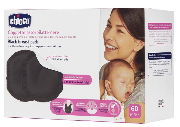 CHICCO COPPETTA ASSORBILATTE ANTIBATTERICA NERA 60 PEZZI - Farmacia-flash.it
