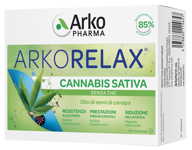 ARKORELAX CANNABIS SATIVA 30 COMPRESSE - Farmacia-flash.it