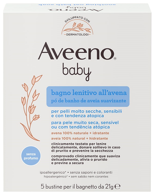 AVEENO BABY COLLOIDAL POLVERE BAGNO 5 X 21 G - Farmacia-flash.it