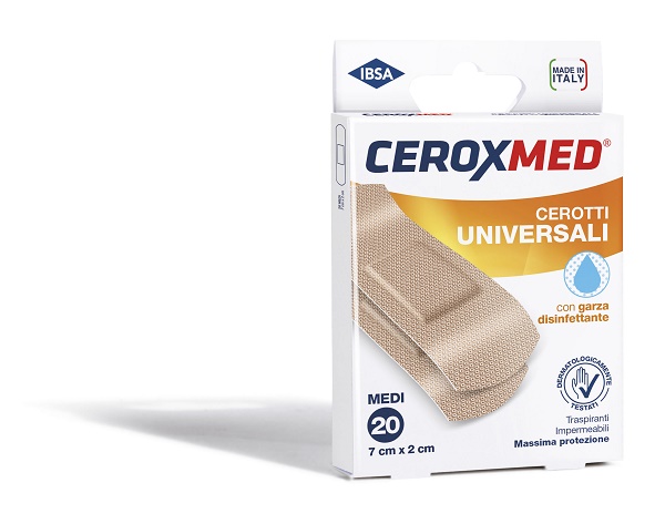 CEROTTI UNIVERSALI CEROXMED CON GARZA DISINFETTANTE MEDI 7X2CM 20 PEZZI - Farmacia-flash.it