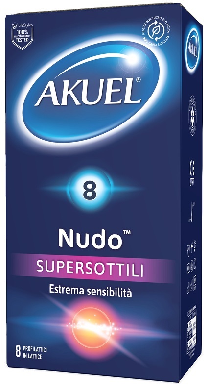 PROFILATTICO AKUEL NUDO SUPERSOTTILE 8 PEZZI - Farmacia-flash.it