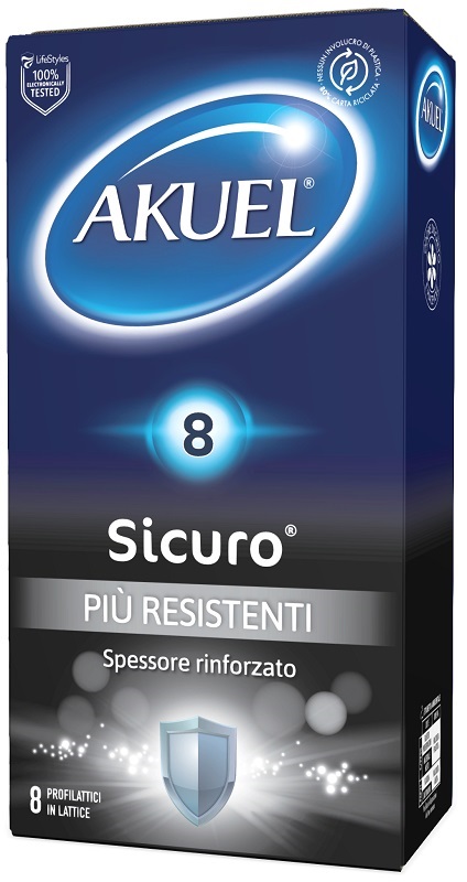 PROFILATTICO AKUEL SICURO PIU' RESISTENTE 8 PEZZI - Farmacia-flash.it