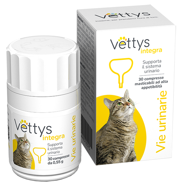 VETTYS INTEGRA VIE URINARIE GATTO 30 COMPRESSE MASTICABILI - Farmacia-flash.it