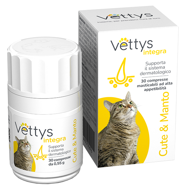 VETTYS INTEGRA CUTE&MANTO GATTO 30 COMPRESSE MASTICABILI - Farmacia-flash.it