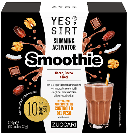 YES SIRT SMOOTHIE CACAO COCCO NOCI 10 PEZZI X 30 G - Farmacia-flash.it