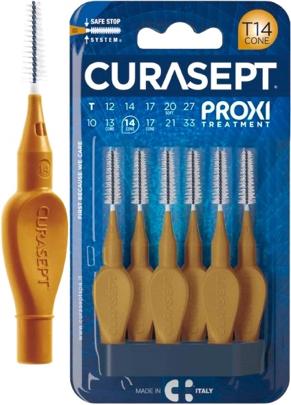 CURASEPT PROXI T14 OCRA/DARK GOLD 6 PEZZI - Farmacia-flash.it