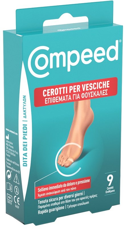 COMPEED CEROTTO VESCICHE DITA DEI PIEDI 9 PEZZI CARTON - Farmacia-flash.it