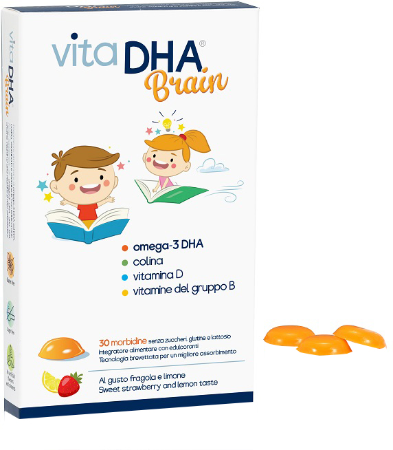 VITADHA BRAIN 30 MORBIDINE AL GUSTO FRAGOLA E LIMONE - Farmacia-flash.it