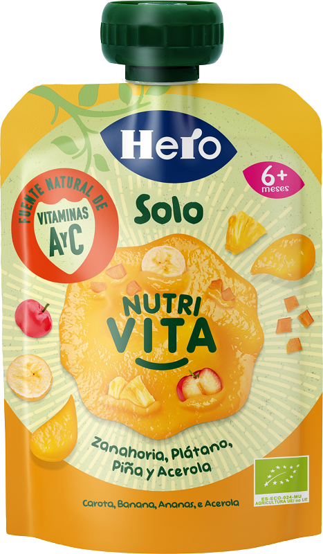 HERO BABY SOLO POUCH NUTRI VITA CAROTA ANANAS BANANA 100 G - Farmacia-flash.it